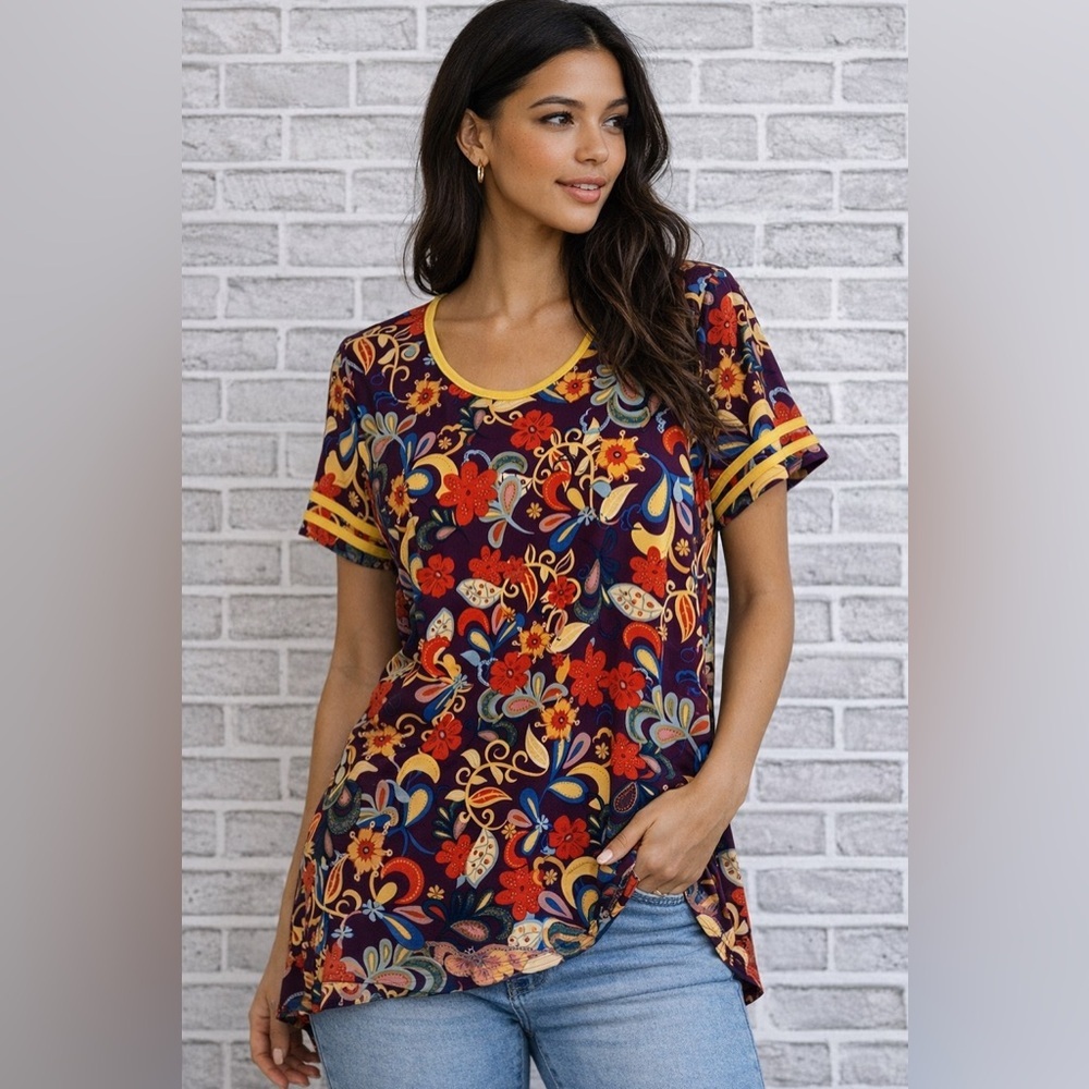 LuLaRoe Paisley  Floral Classic T-Shirt
